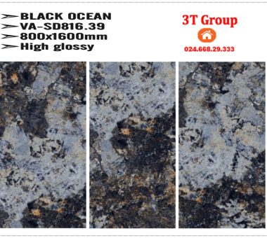 Gạch khổ lớn 80×160 Ấn Độ Black Ocean