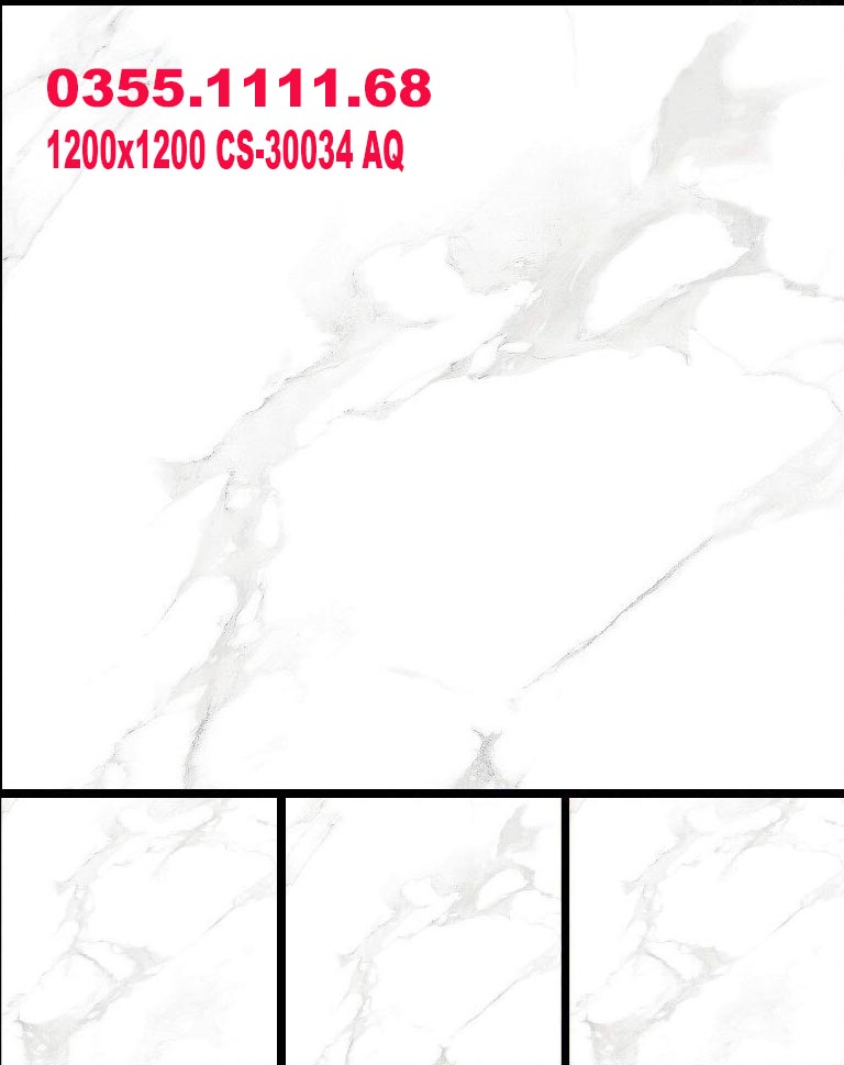 Gạch 1200×1200 Ấn Độ CS-30034 màu trắng vân khói