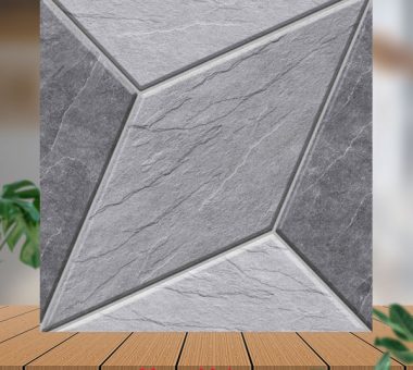 Gạch lát nền 60×60 vân đá ghi họa tiết tam giác 39313